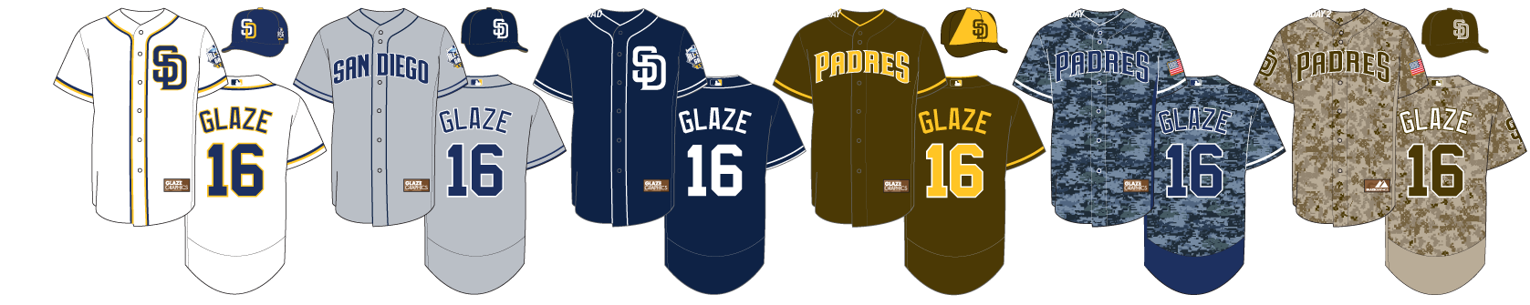 San Diego Padres Jersey History presented by The Glaze Page