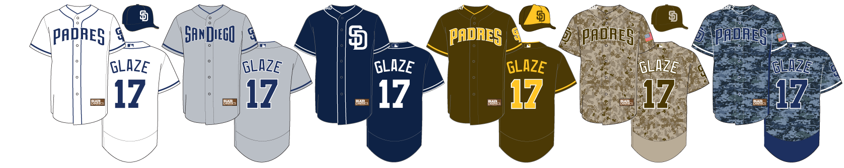 San Diego Padres Jersey History presented by The Glaze Page